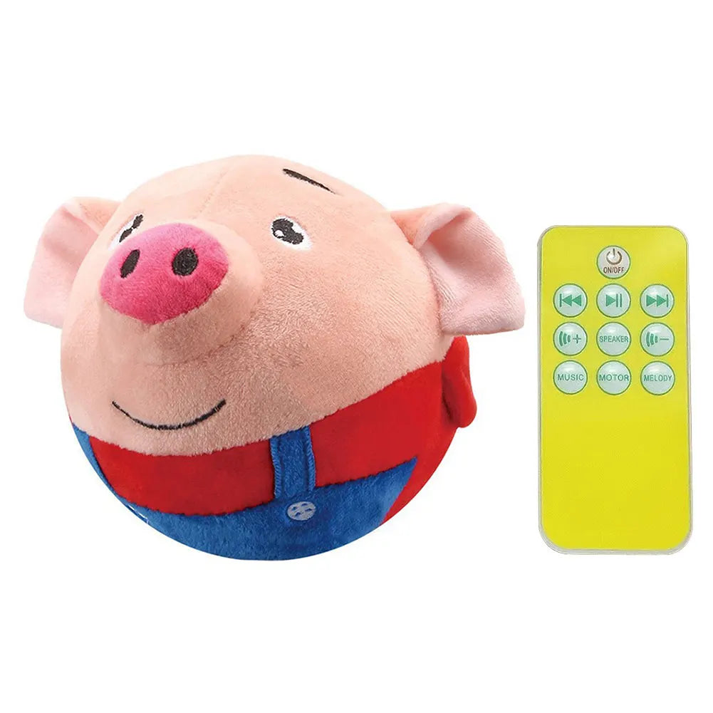 Hign-concerned Cartoon Pig USB Rechargeable Interactive Plush Toy for Dogs