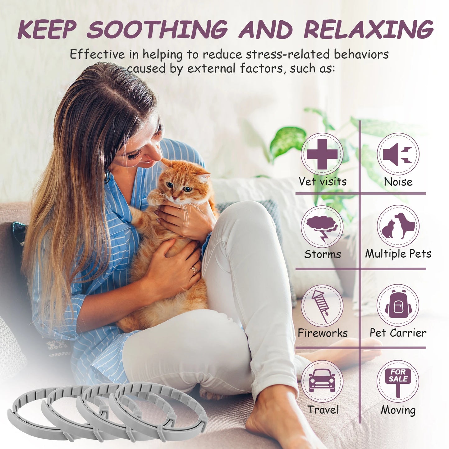 Shunmaii Cat Calming Collars Pheromone Pack Anti Anxiety