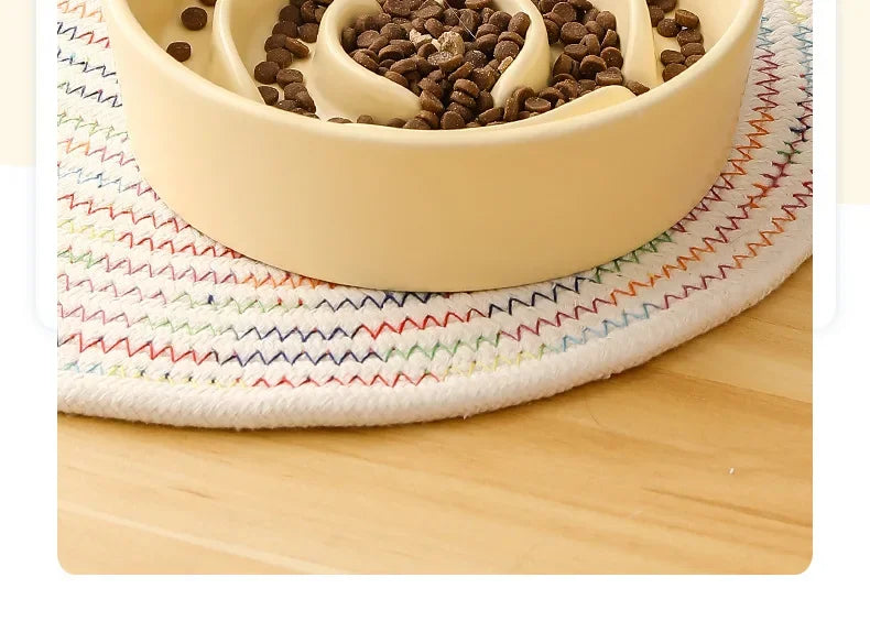 Ceramic Slow Feeder Pet Bowl For Cats And Dogs Anti Choke