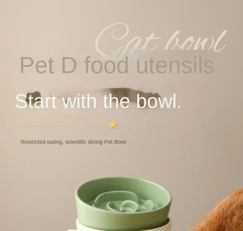 Ceramic Slow Feeder Pet Bowl For Cats And Dogs Anti Choke