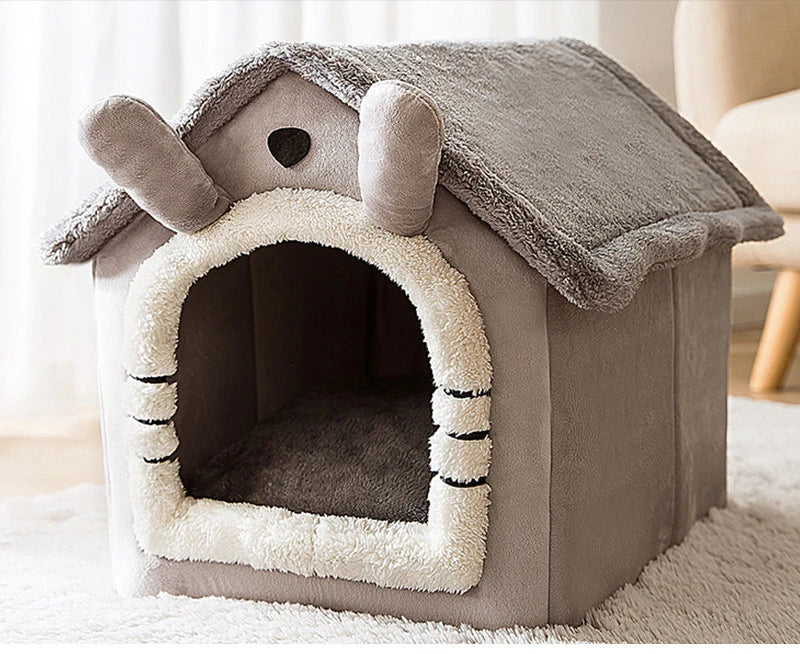 Indoor Soft Dog Kennel Bed Cave For Small Dogs Portable