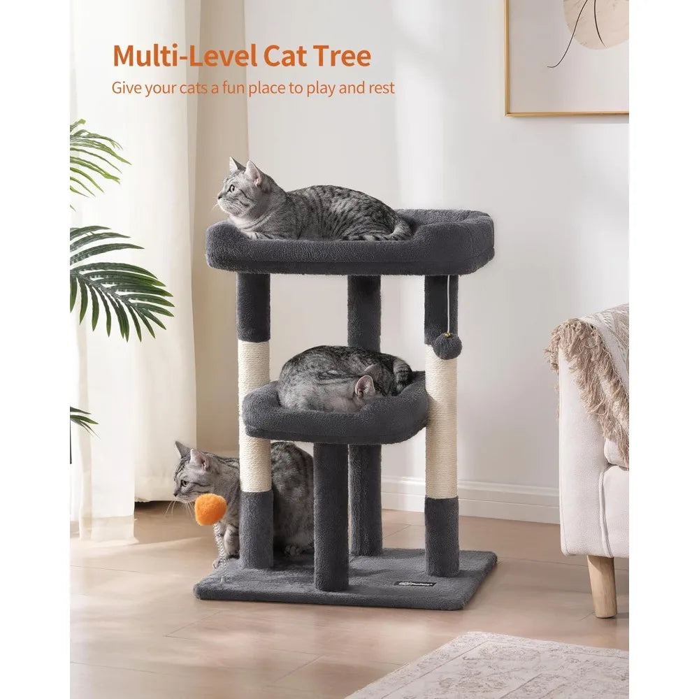 FourFurPets Cat Tree Tower for Indoor Cats With Scratching Post