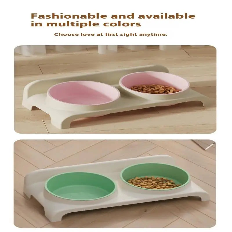 High Concerned Chemical Stainless Steel Elevated Double Bowls Pet Feeder
