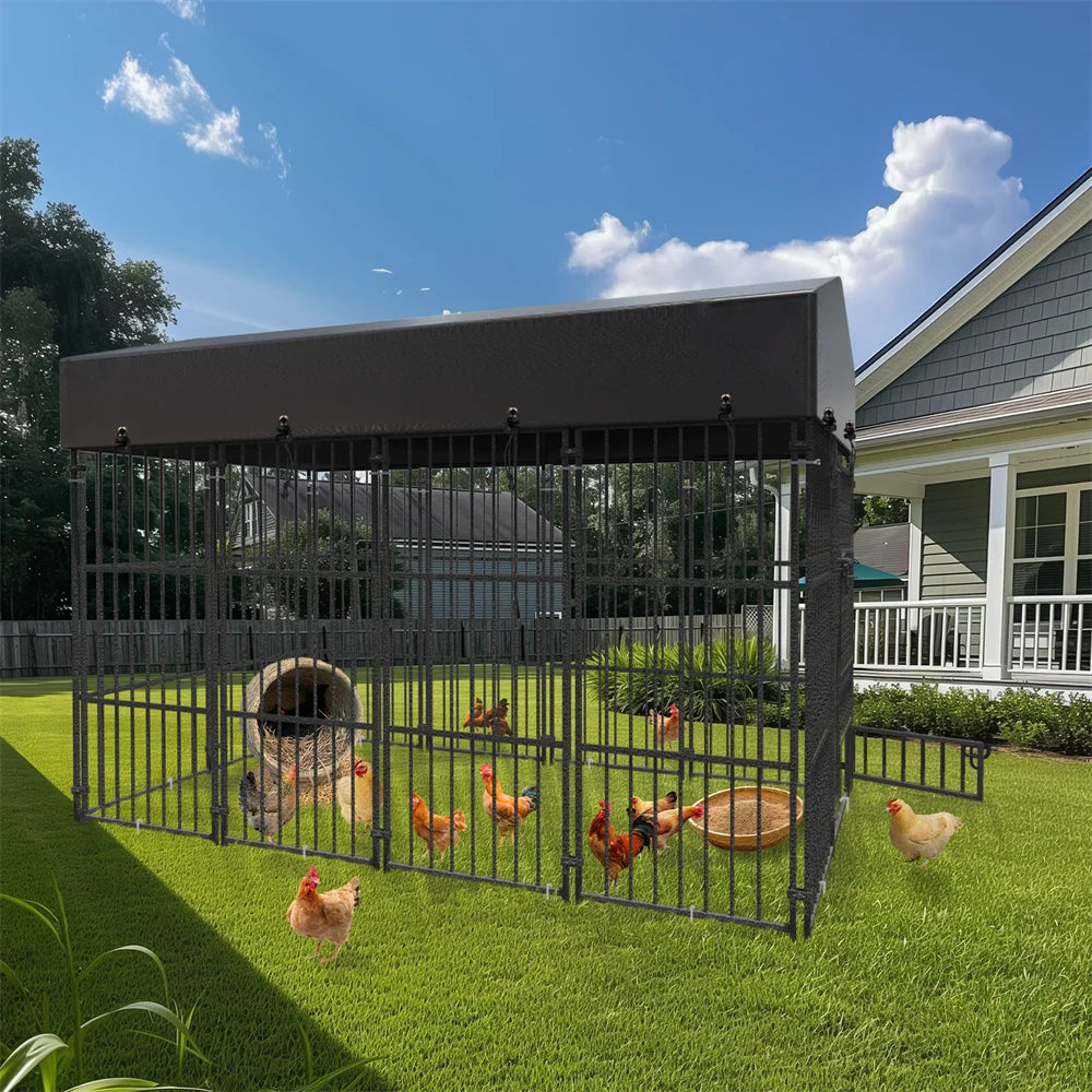 BORWAR Heavy Duty Dog Kennel Welded Metal Playpen Indoor Outdoor