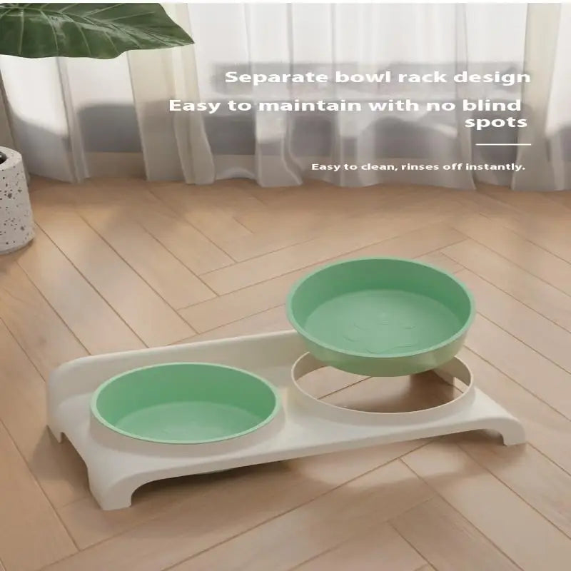 High Concerned Chemical Stainless Steel Elevated Double Bowls Pet Feeder