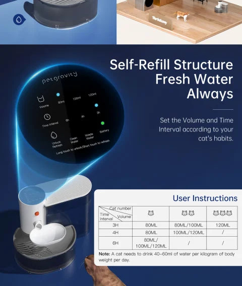 Hign-concerned Smart Wireless Cat Water Dispenser Fountain And Feeder