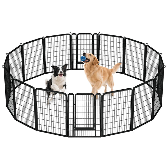 Dog Playpen With Door Foldable Metal Pet Fence For Indoor Outdoor Use Heavy Duty Puppy Exercise Pen For Yard RV Camping