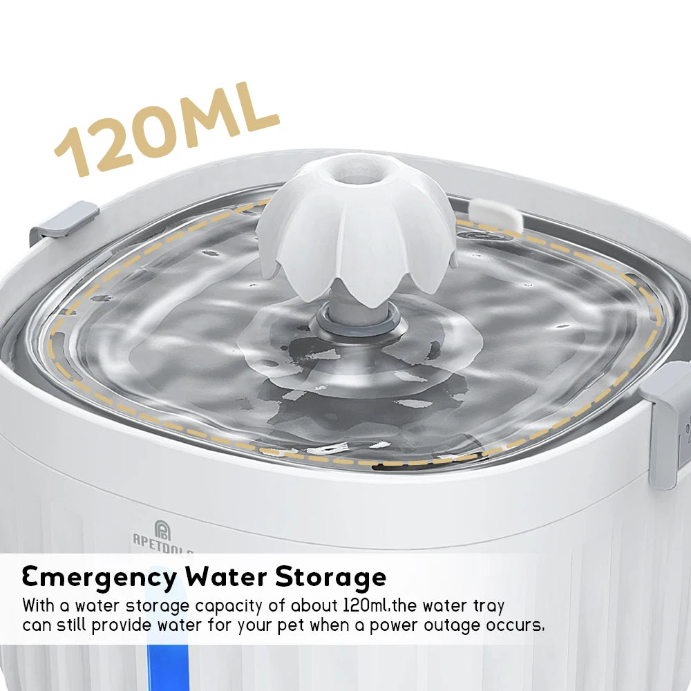 APETDOLA Cat Water Fountain Automatic Pet Water Dispenser Filtration