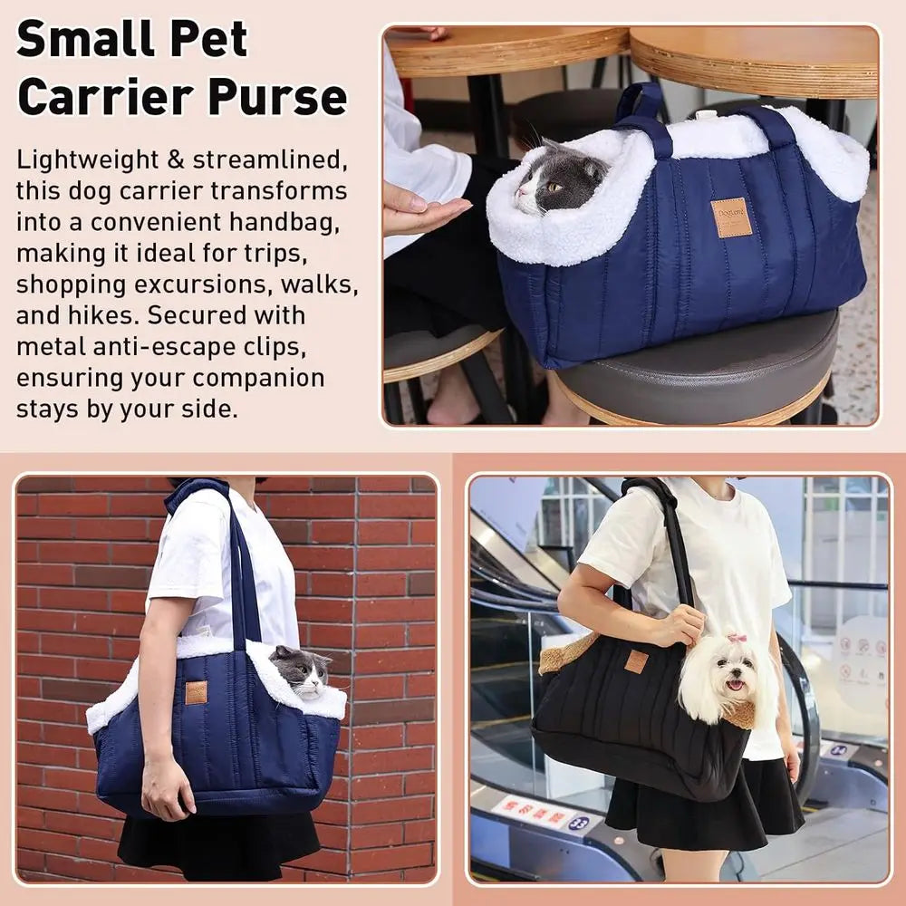 Small Dog Carrier Tote Waterproof Winter Fleece For Puppy Kitten