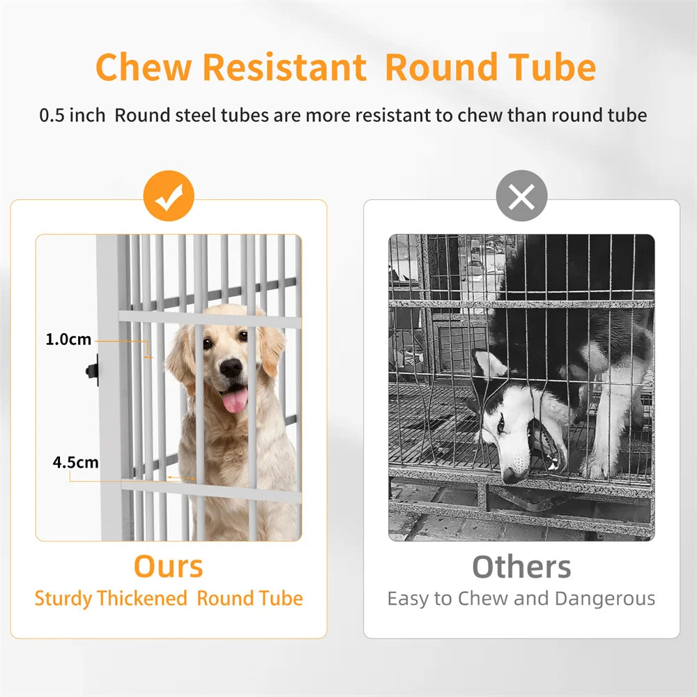 BORWARTH Wooden Dog Crate End Table Kennel with Tray