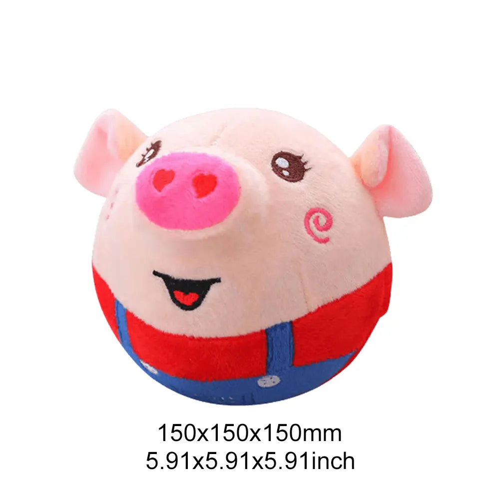 Hign-concerned Cartoon Pig USB Rechargeable Interactive Plush Toy for Dogs