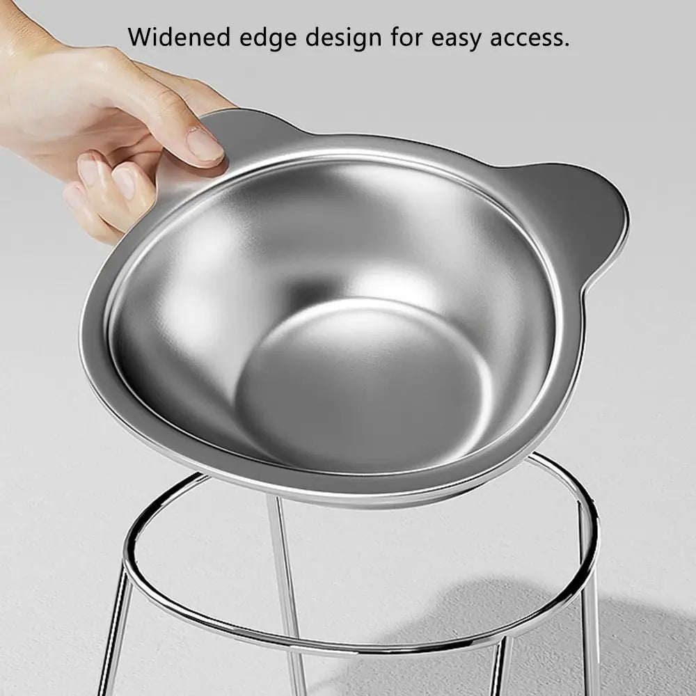 High-concerned Raised Cat Bowls Tilted Neck Food Bowl 304 Stainless
