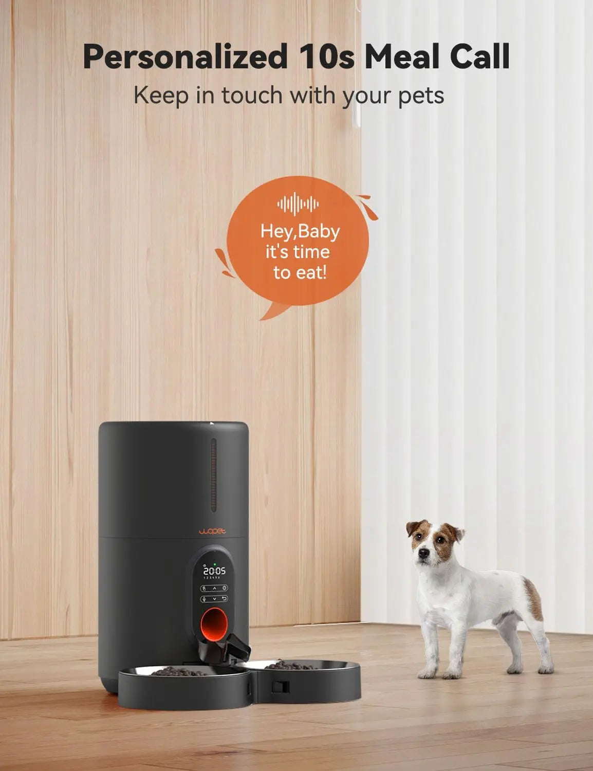 Automatic Pet Feeder With Dual Bowls, Programmable Meals And Voice Recording