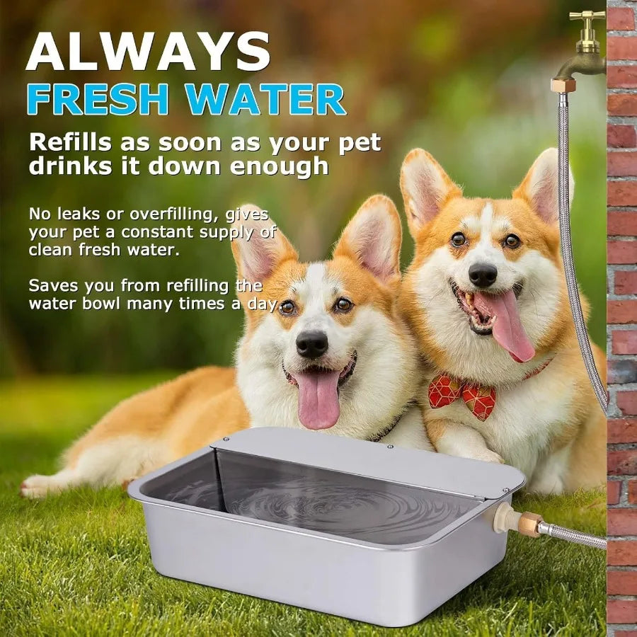 Hignconcerned Automatic Dog Water Dispenser With Stainless Steel Bowl