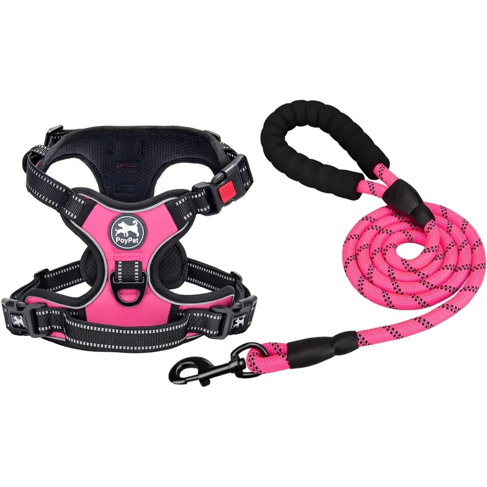 XMSJ Escape Proof Dog Harness With Reflective Leash No Pull