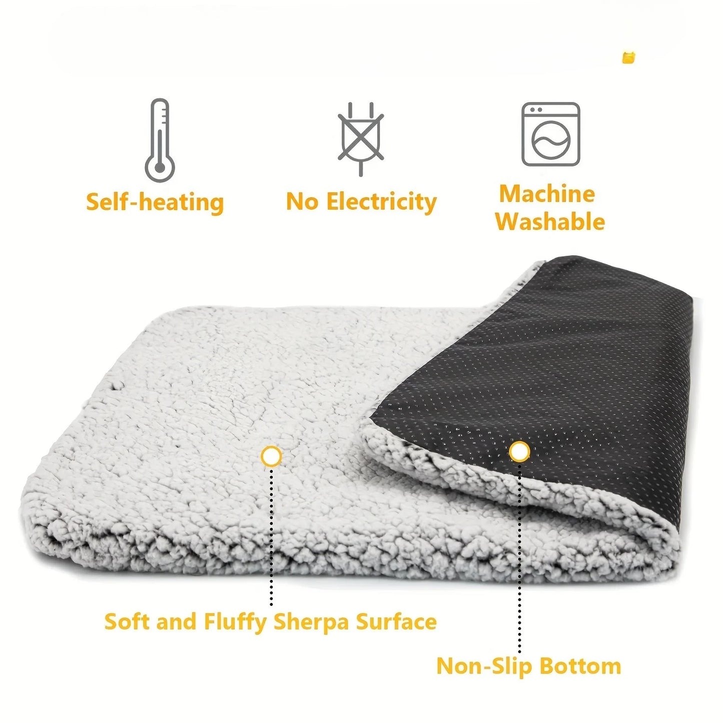 Self Warming Cat Bed With Faux Fur Heating Pad Indoor