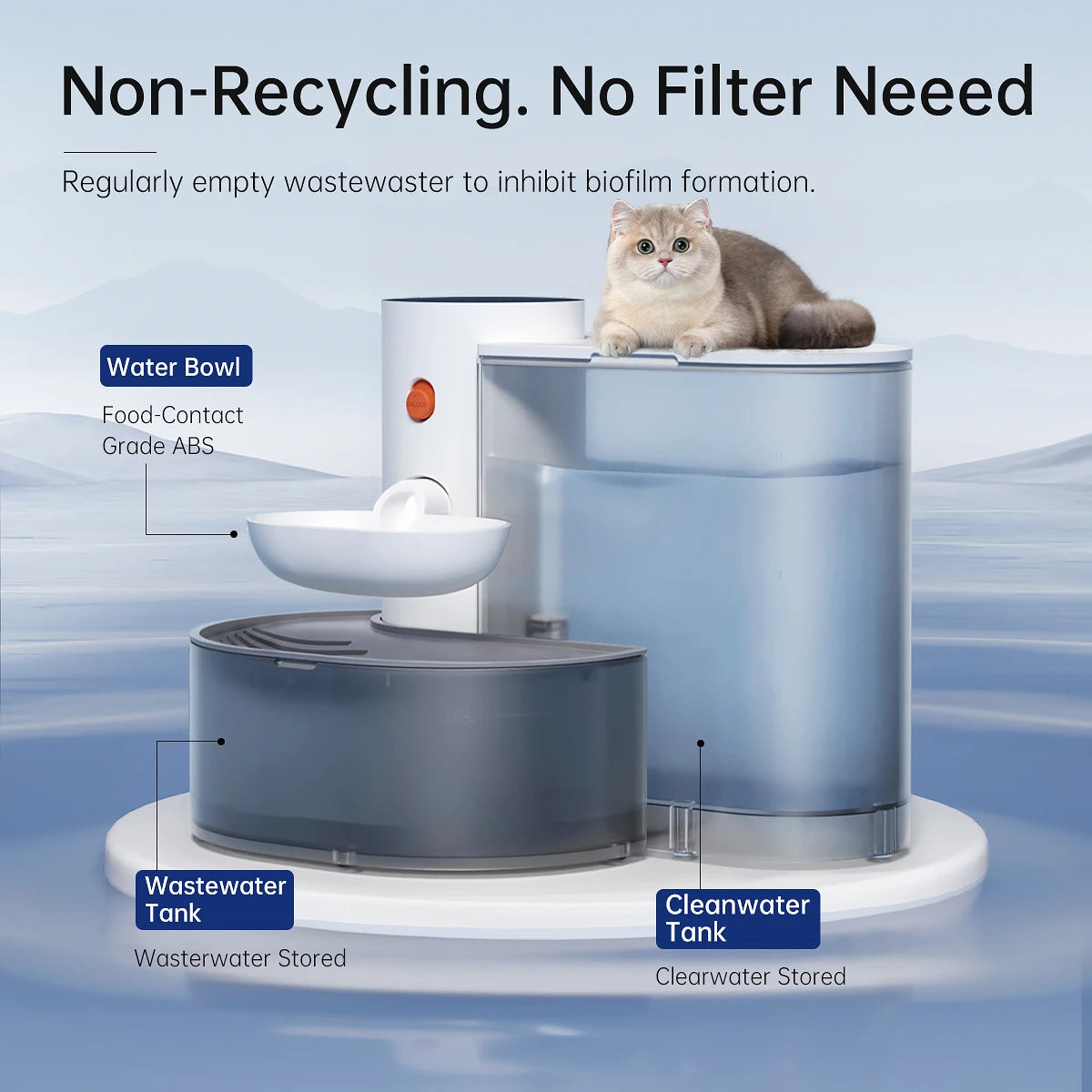 Hign-concerned Smart Wireless Cat Water Dispenser Fountain And Feeder