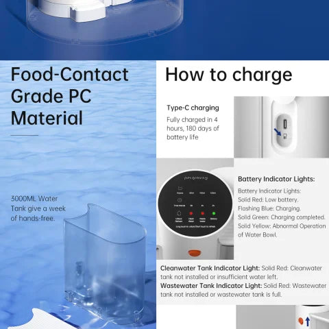 Hign-concerned Smart Wireless Cat Water Dispenser Fountain And Feeder