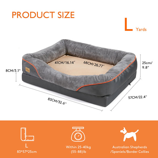 BINGOPAW Large Dog Bed Anti Allergy Warm Fleece Removable Cover
