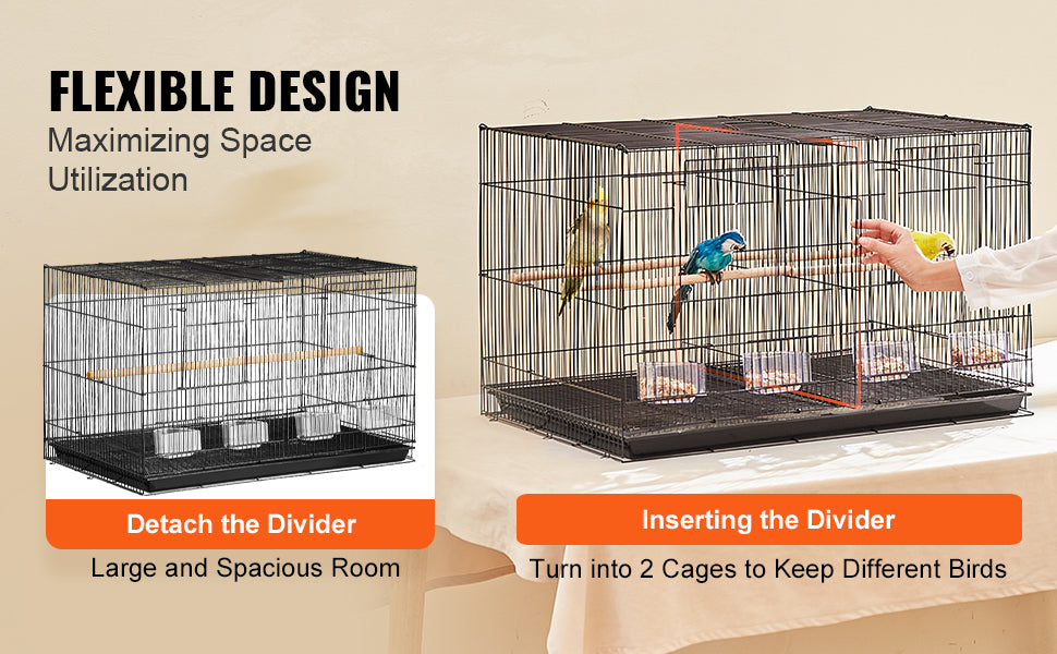 SucceBuy Flight Bird Cage Stackable Divider For Travel With Handle